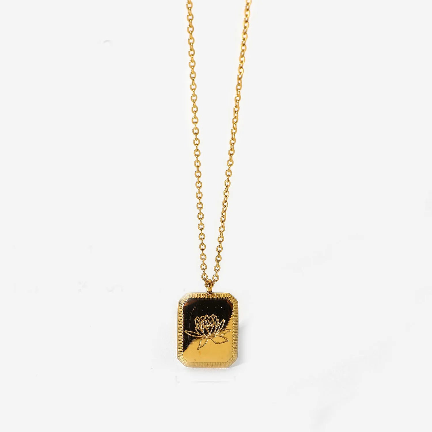 Birth Month Flower Necklace – Gold Plated Stainless Steel Pendant for Women - Image 13