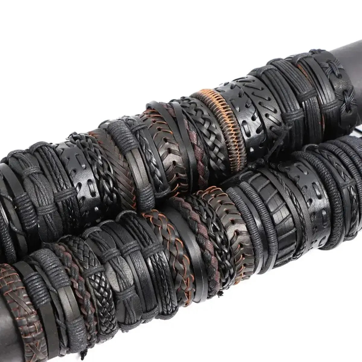 Random Style Webbing, Rope & Leather Bracelets - Image 6