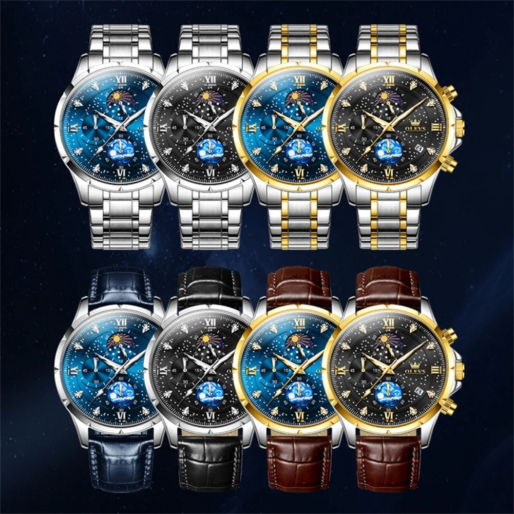 OLEVS 9807 Men's Quartz Chronograph Watch – Multifunction Waterproof Timepiece with Luminous Display - Image 6