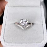 Delicate Silver Color Heart Rings with White Zircon Stones