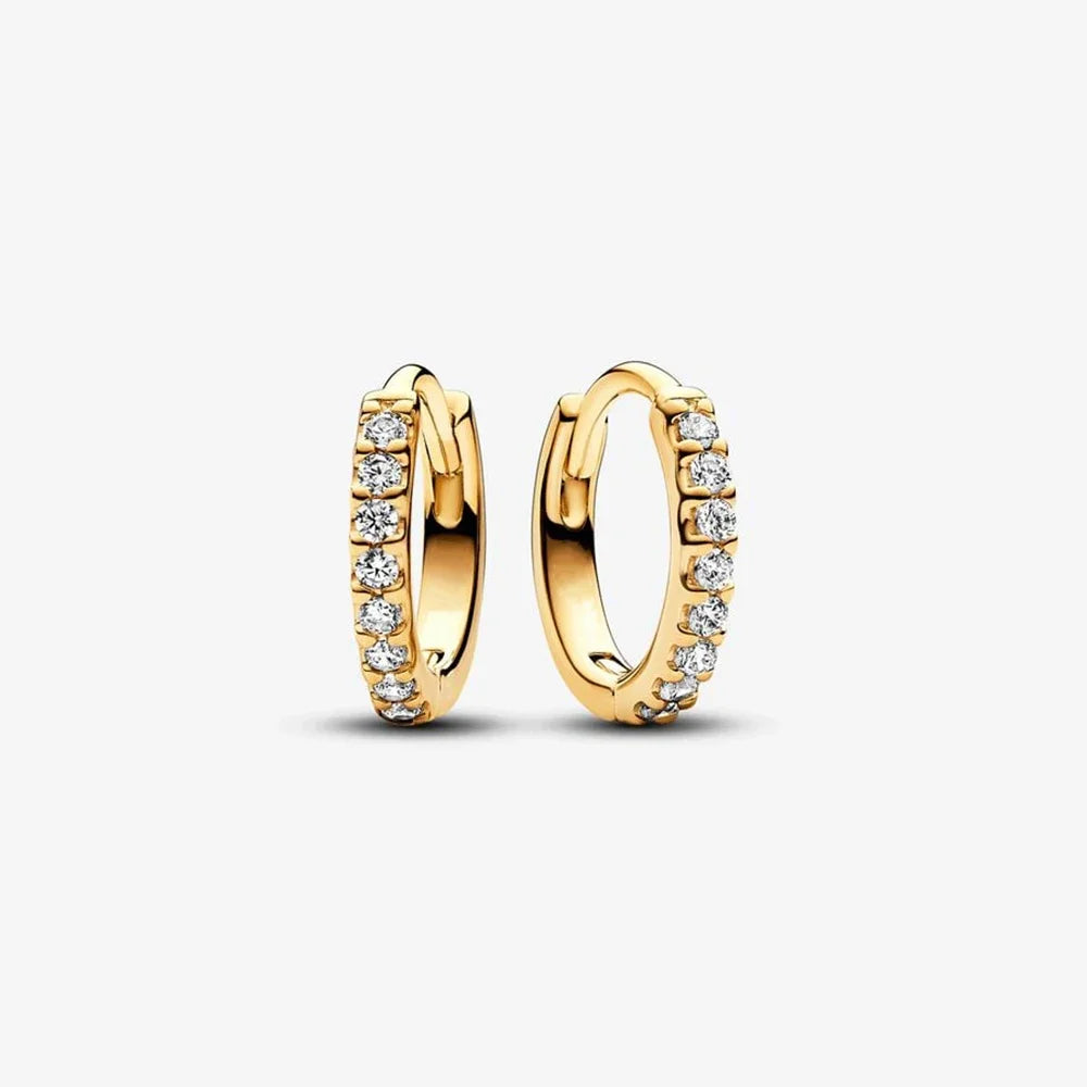 Luxury Original 925 Sterling Silver Chunky Hoop Earrings – Big Heart Circle Zircon Design - Image 44