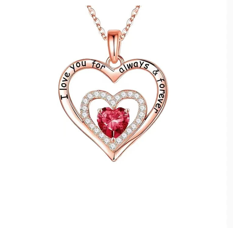 Luxury Red Zircon Pendant Necklace with Rose Flower Gift Box - Image 13