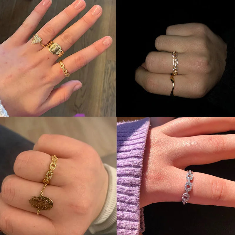 Classic Twist Chain Open Rings for Women - Image 6