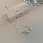 925 Silver Love Heart Pearl Necklace – Elegant & Versatile Jewelry Gift for Women