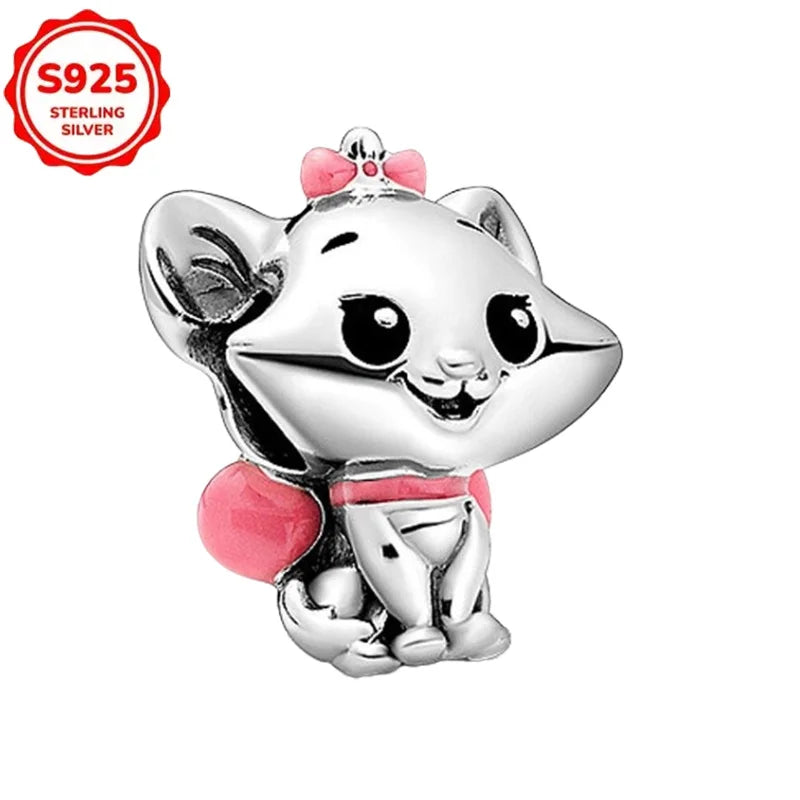Disney 925 Sterling Silver Beads – Mickey, Stitch, Princess, Cinderella Charms for DIY Bracelets - Image 40