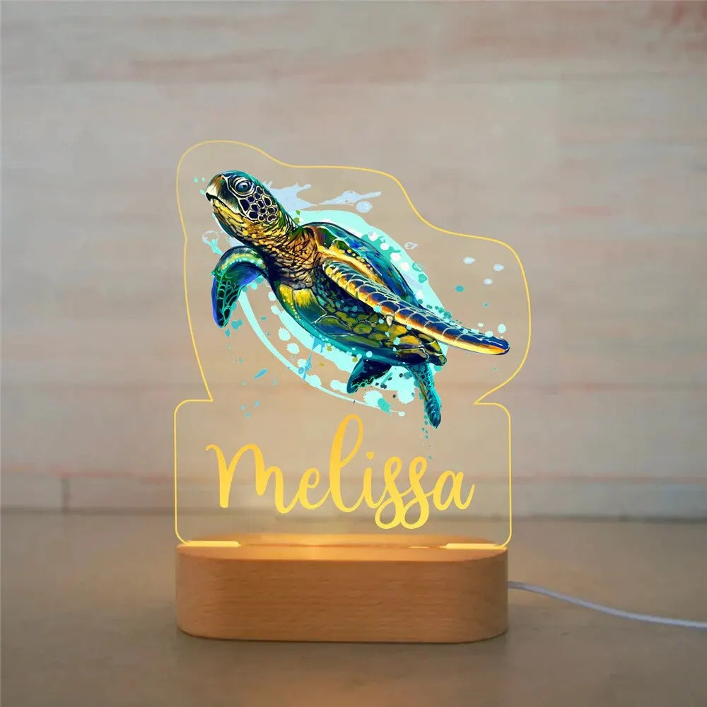 Personalized Animal Night Light – Custom Name Acrylic Lamp for Kids & Baby Room Décor - Image 29