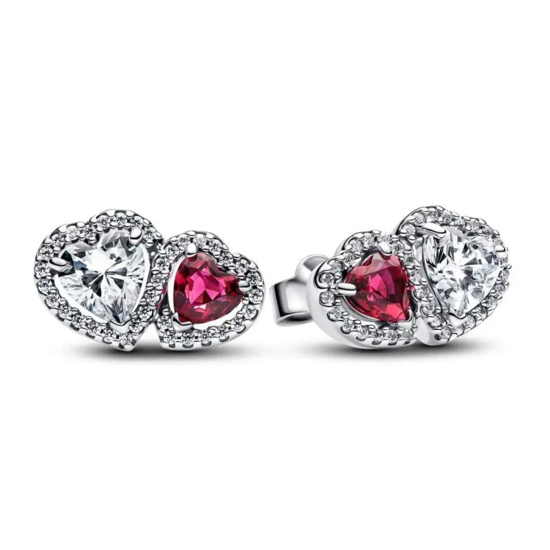 Luxury Original 925 Sterling Silver Chunky Hoop Earrings – Big Heart Circle Zircon Design - Image 24