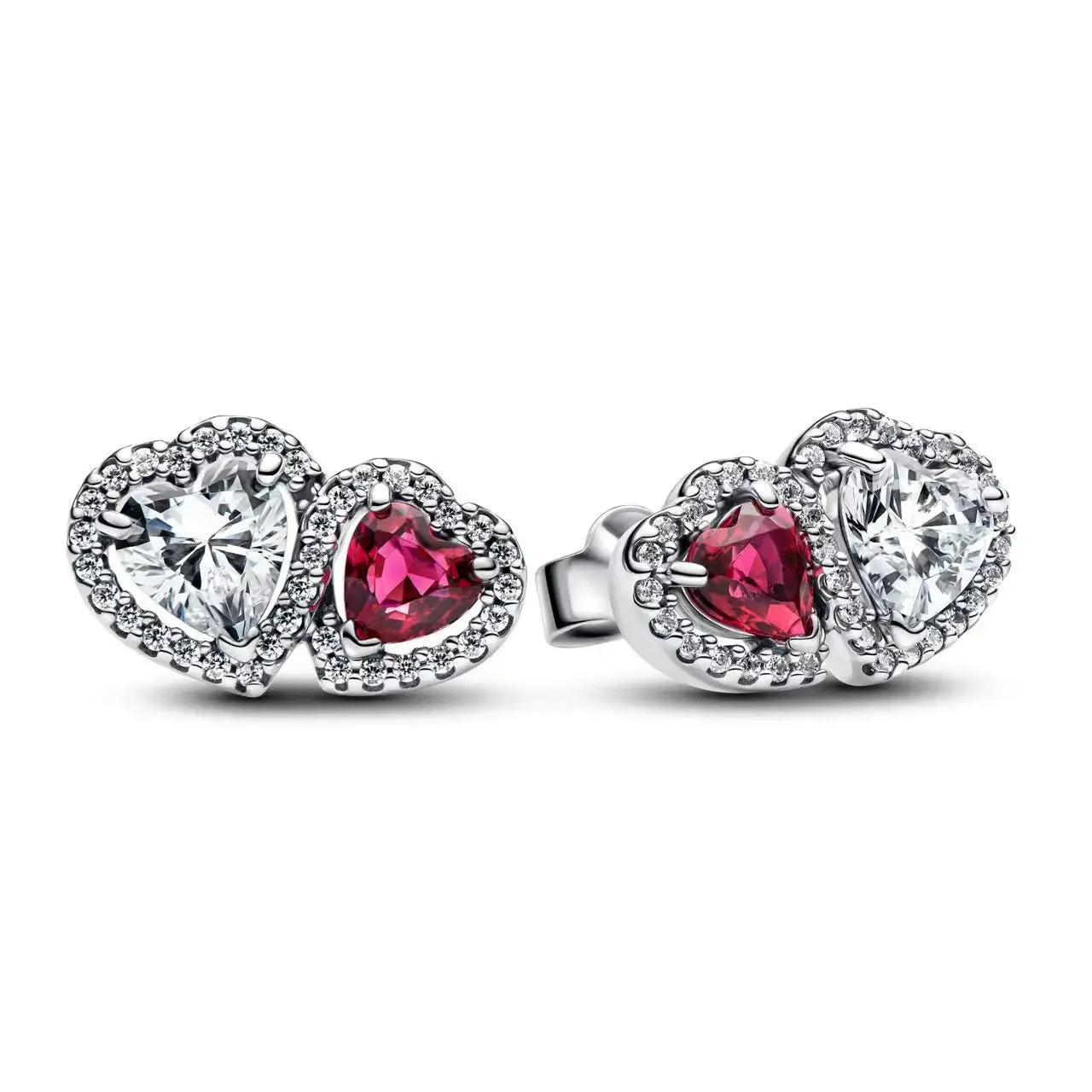 Luxury Original 925 Sterling Silver Chunky Hoop Earrings – Big Heart Circle Zircon Design - Image 24