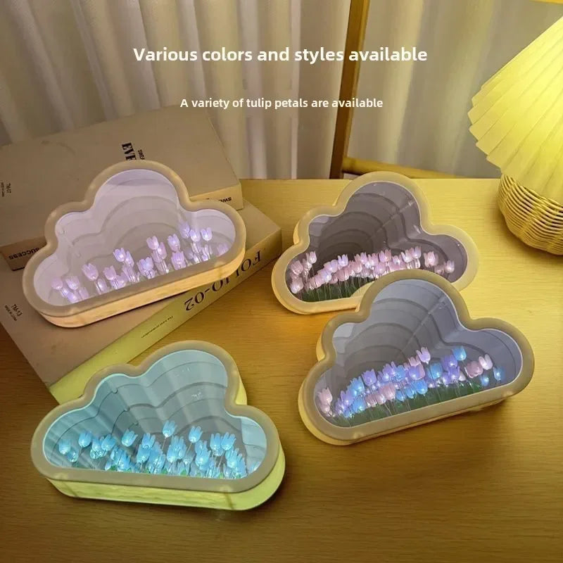 Tulip Cloud Sea of Flowers Handmade Night Light – Creative Atmosphere Lamp & Qixi Lovers Gift - Image 4