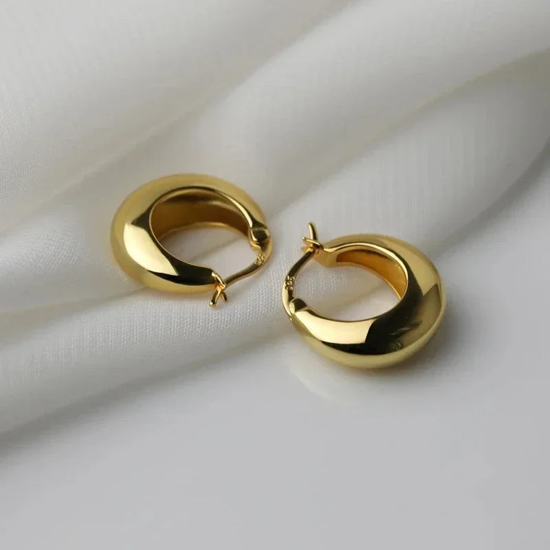 Luxury Original 925 Sterling Silver Chunky Hoop Earrings – Big Heart Circle Zircon Design - Image 63