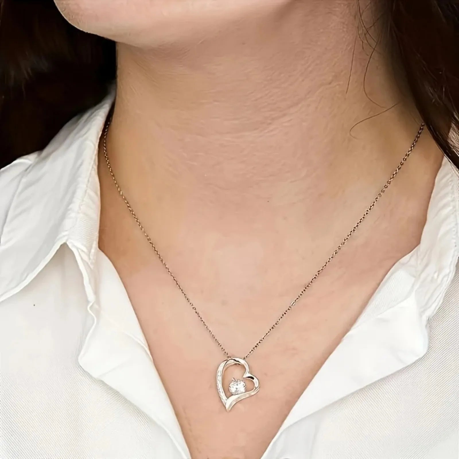 Elegant Copper Heart Pendant Necklace – Romantic Gift with Box & Blessing Card - Image 4