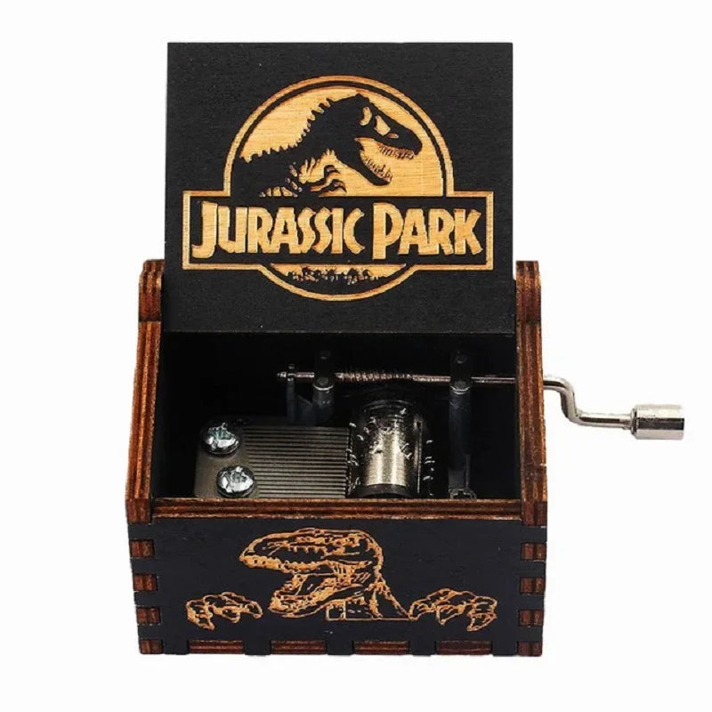 Hand-Cranked Wooden Theme Music Box - Image 5