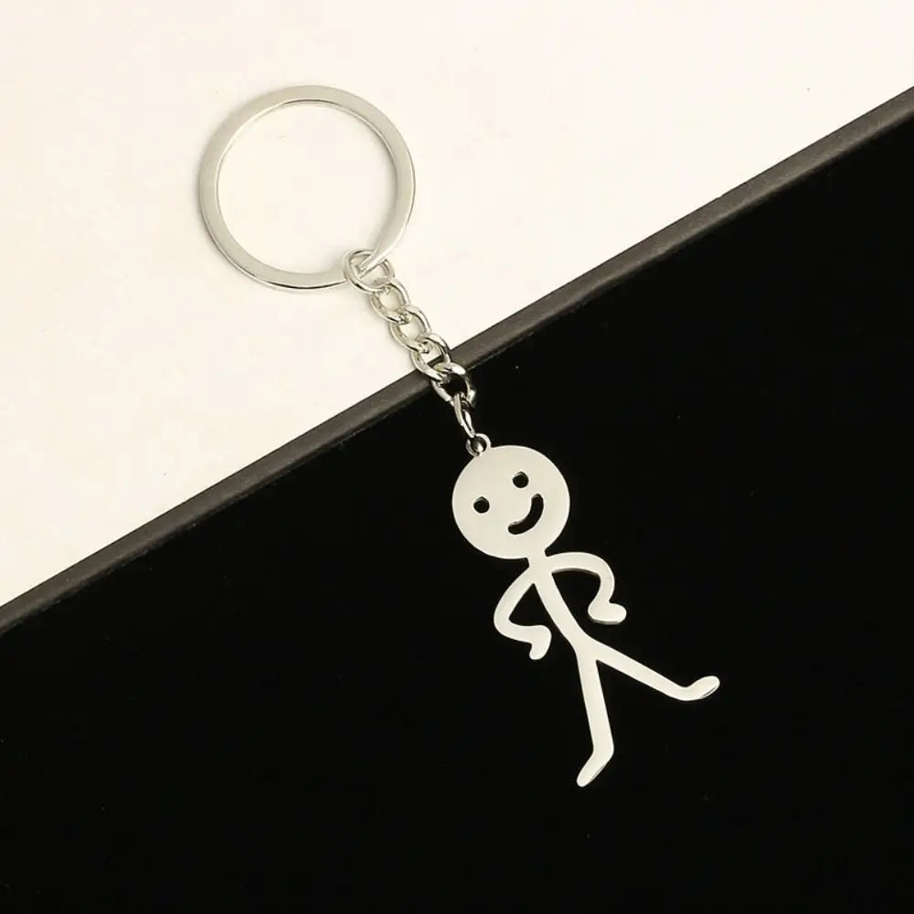 Unique Than Heart Stickman Couple Keychain – Fun & Creative Metal Keyring Gift - Image 10