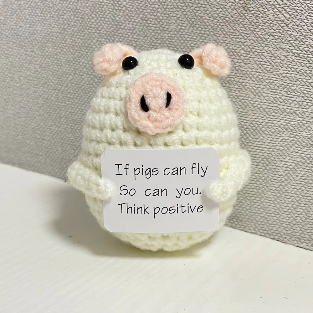 Funny Crochet Positive Energy Shark Doll with Card – Handmade Knitted Flower Bee Ornament - Image 15