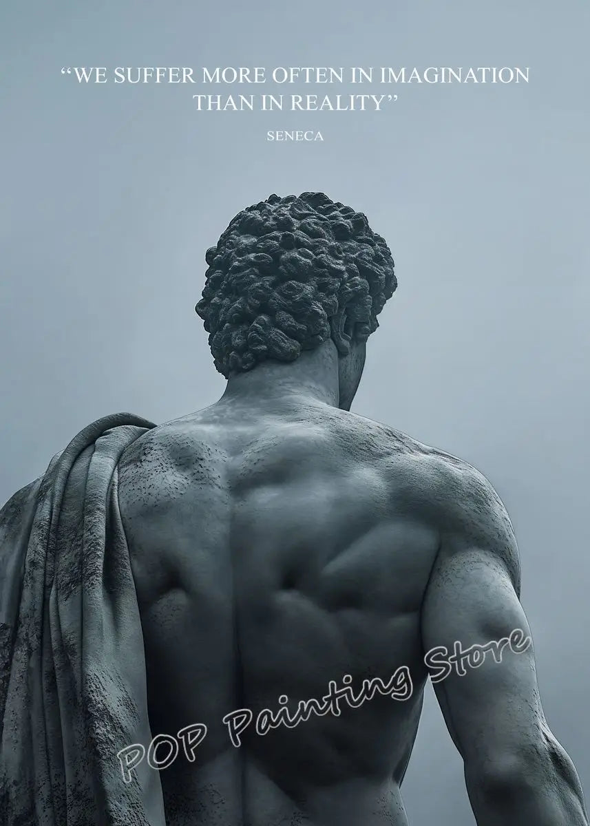 Stoic Wisdom Philosophical Quote Poster – Minimalist Greek Sculpture Canvas Wall Art - Image 16