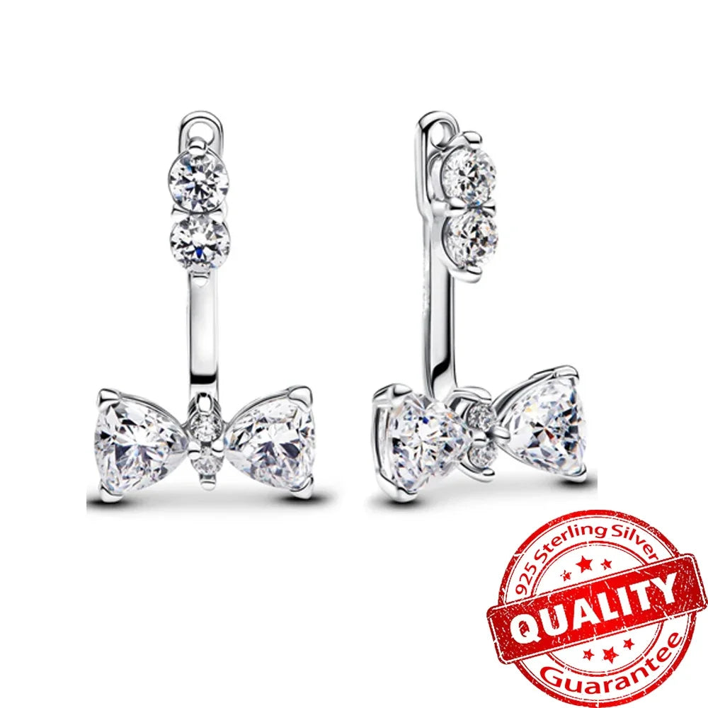 Luxury Original 925 Sterling Silver Chunky Hoop Earrings – Big Heart Circle Zircon Design - Image 6