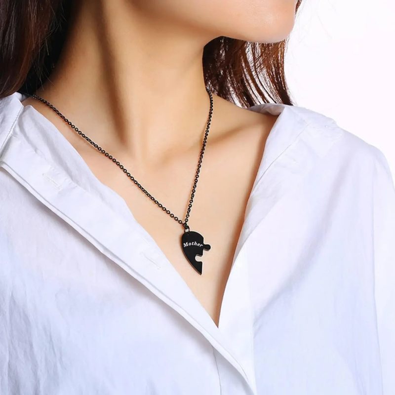 Mother and Son Matching Heart Pendant Necklace Set – Meaningful Gift for Mom and Son - Image 5