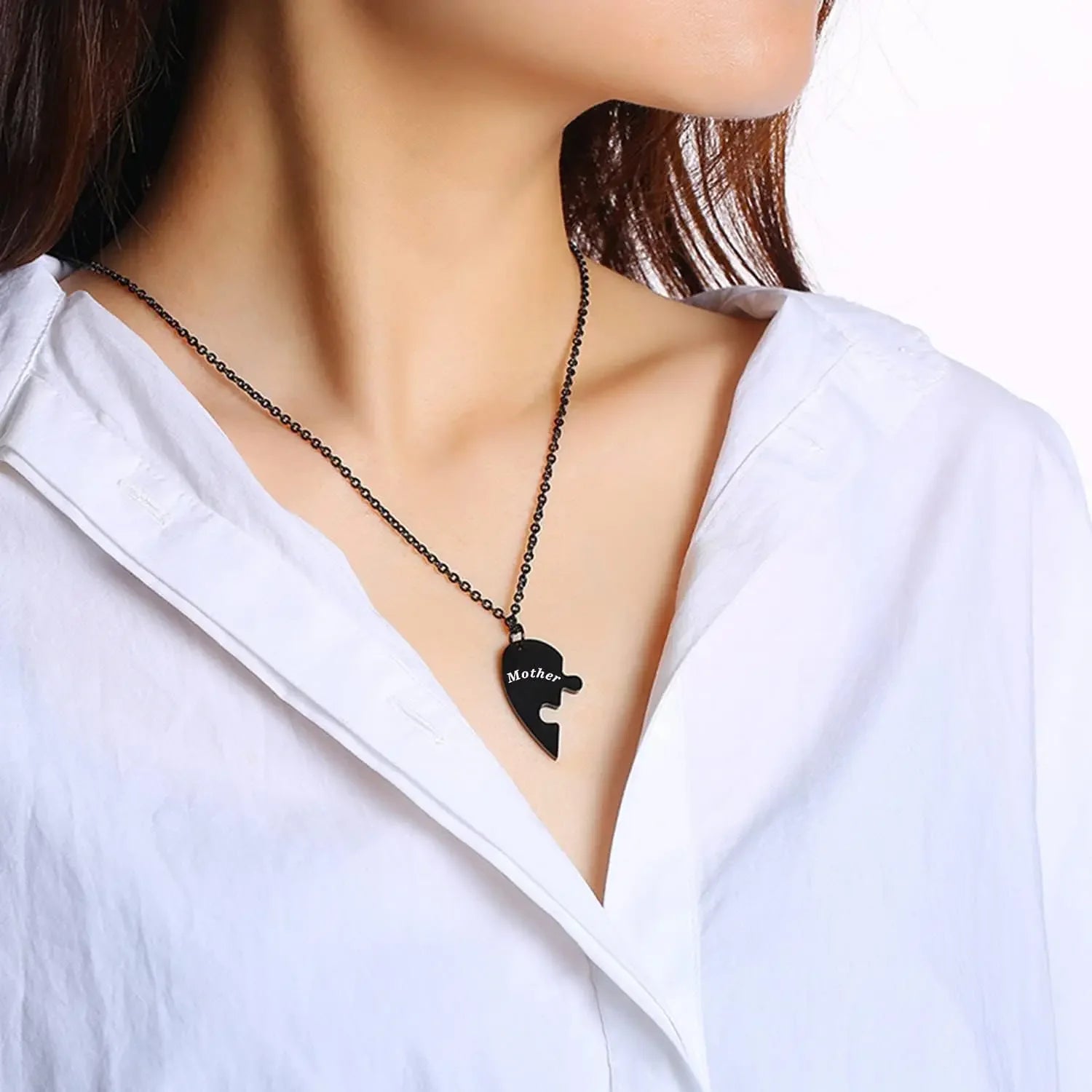Mother and Son Matching Heart Pendant Necklace Set – Meaningful Gift for Mom and Son - Image 5