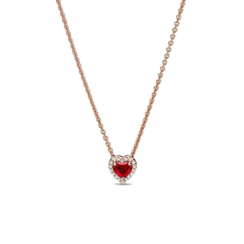 New Fine Red Love Heart Necklace – 925 Silver-Plated with Shining Zircon Bow - Image 11