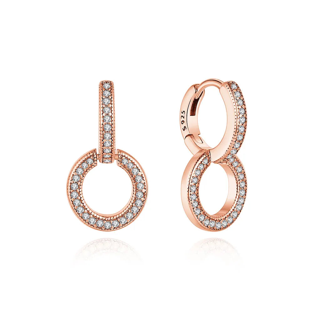 Luxury Original 925 Sterling Silver Chunky Hoop Earrings – Big Heart Circle Zircon Design - Image 71