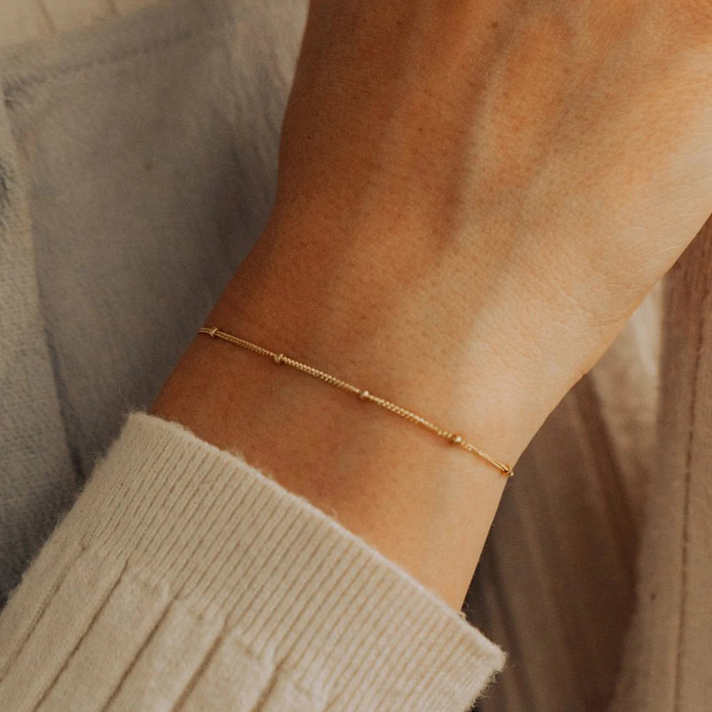 eManco Fine Bead Chain Bracelet – Simple & Versatile Stainless Steel Jewelry for Women - Image 3