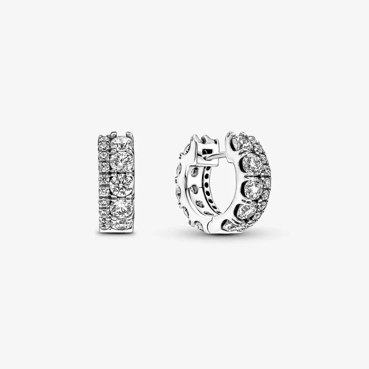 Luxury Original 925 Sterling Silver Chunky Hoop Earrings – Big Heart Circle Zircon Design - Image 30