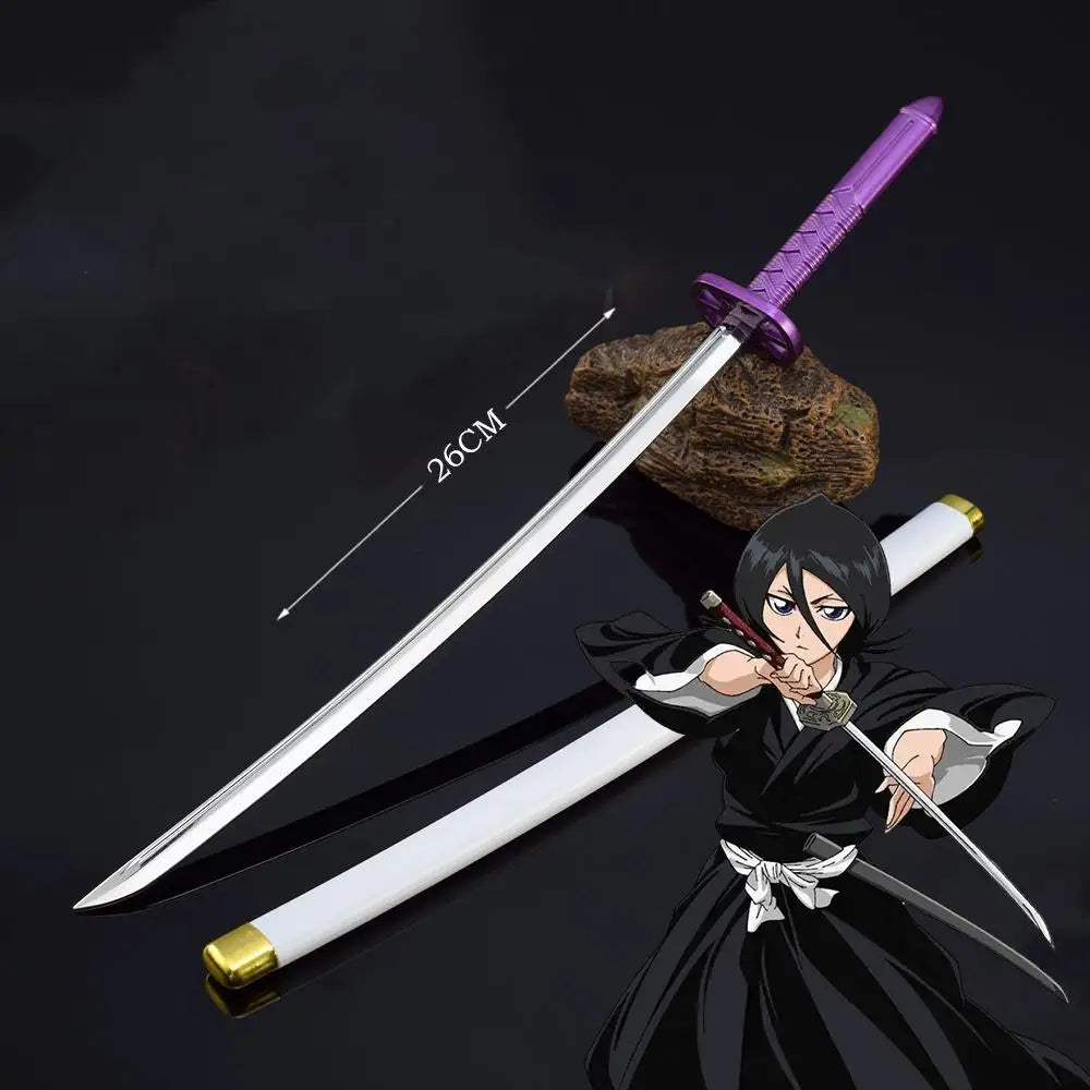 26cm Bleach Mini Sword Keychain – Kurosaki Ichigo Anime Collectible with Sheath & Metal Mask Pendant - Image 10