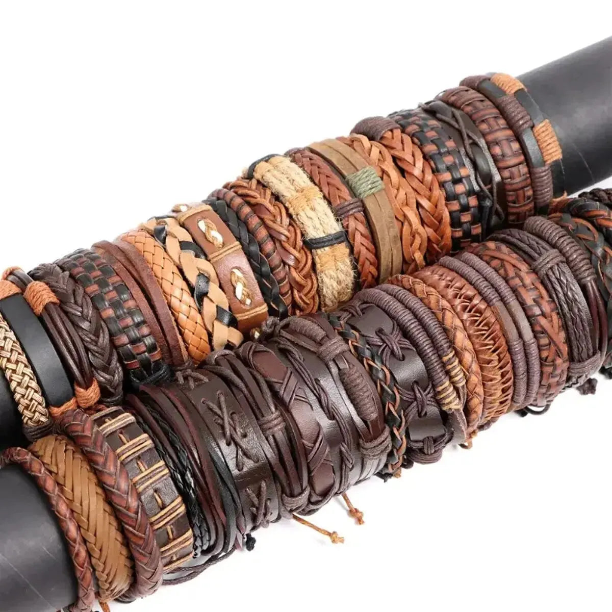Random Style Webbing, Rope & Leather Bracelets - Image 5
