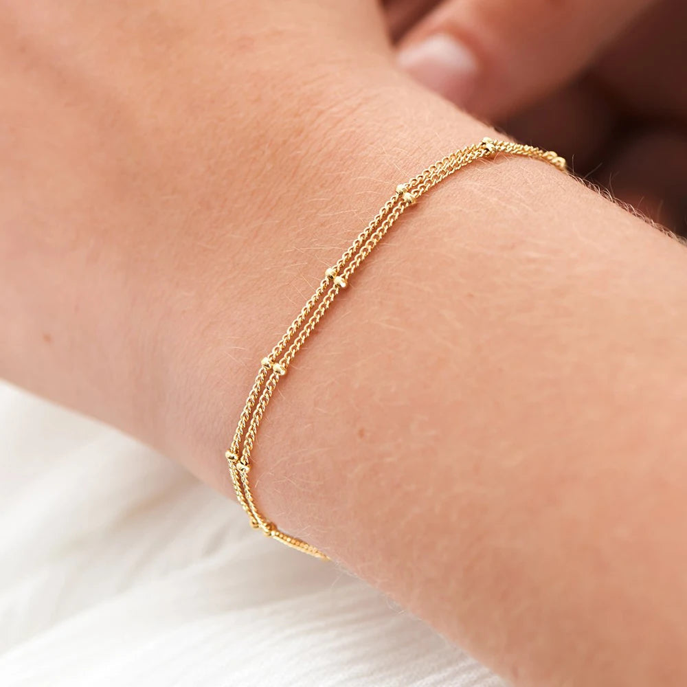 eManco Fine Bead Chain Bracelet – Simple & Versatile Stainless Steel Jewelry for Women - Image 4