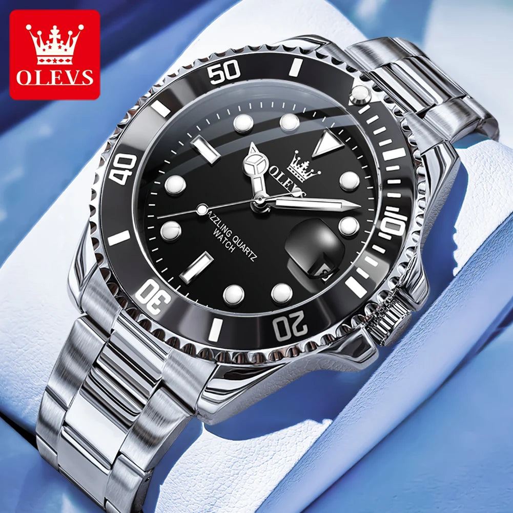OLEVS 5885 Men's Watch – Original Brand Waterproof Quartz Watch with Stainless Steel Strap & Date Display - Image 7