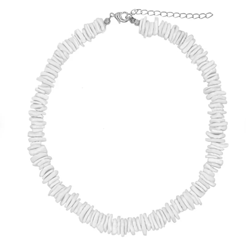 Square White Puka Shell Necklace – Surfer Choker Beach Style for Men & Women - Image 6