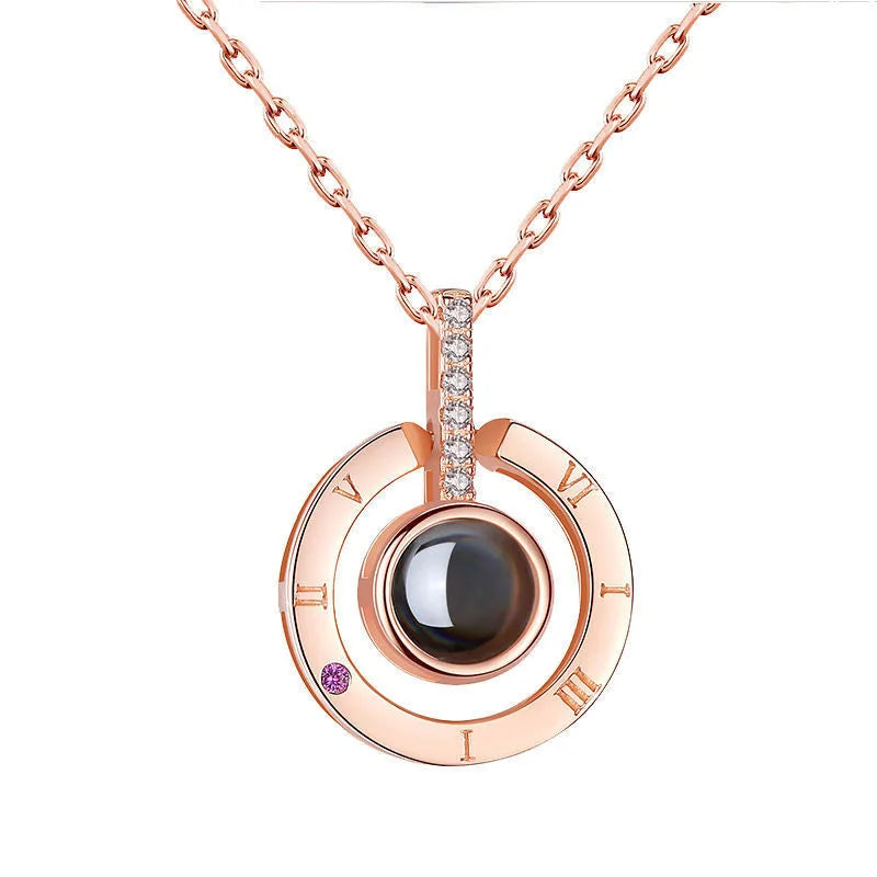 Projection Necklace "I Love You" in 100 Languages – Romantic Pendant Gift for Girlfriend or Lover (2024) - Image 3