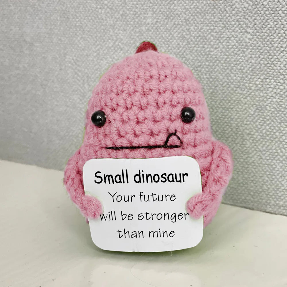 Funny Crochet Positive Energy Shark Doll with Card – Handmade Knitted Flower Bee Ornament - Image 16
