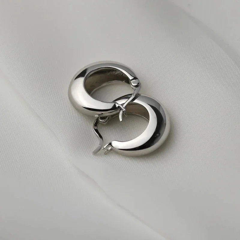 Luxury Original 925 Sterling Silver Chunky Hoop Earrings – Big Heart Circle Zircon Design - Image 51