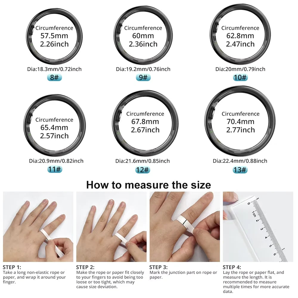 R09 Smart Ring – Health Monitoring Smart Wearable with Charging Case for Men & Women - Image 2