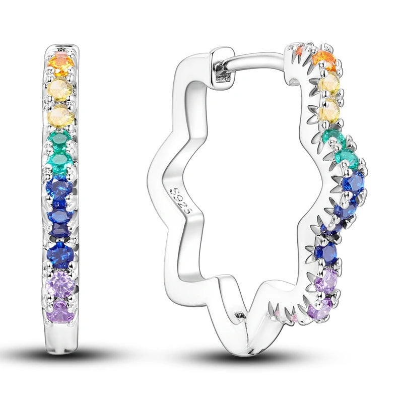 Original 925 Sterling Silver Colorful Hoop Earrings – Gold & Rose Gold for Women - Image 20