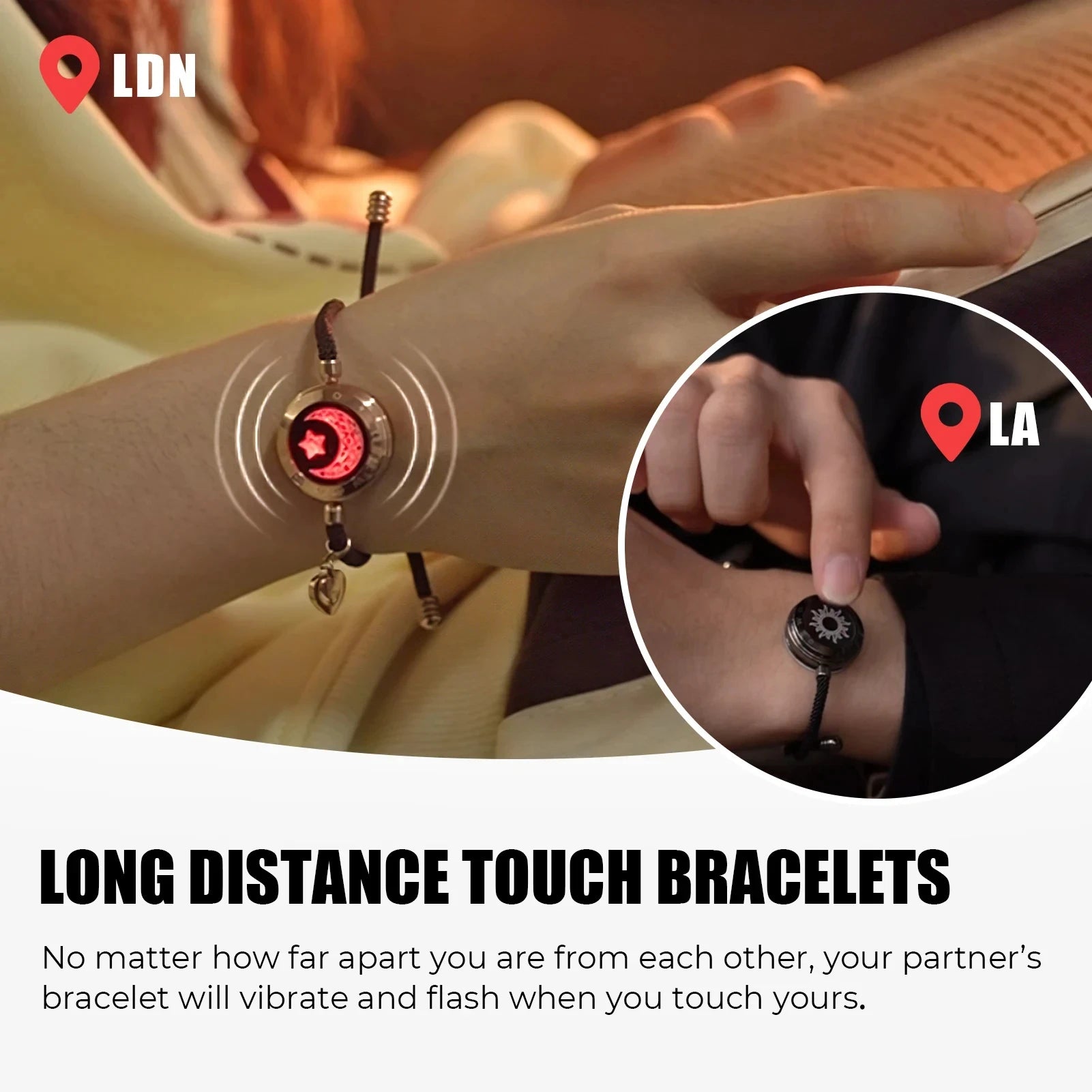 TOTWOO Long Distance Touch Bracelets – Smart Love Bracelets for Couples - Image 3