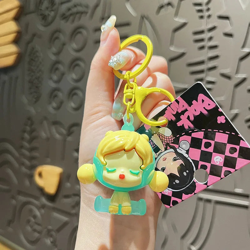 Creative UV Dream Bubble Girl Keychain – Cute Cartoon Pendant for Bags & Gifts - Image 2