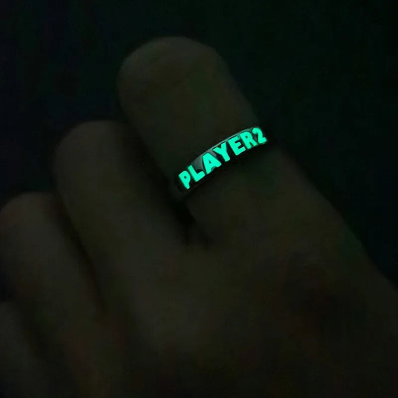 Fashion Blue Love Heart Luminous Ring - Image 9