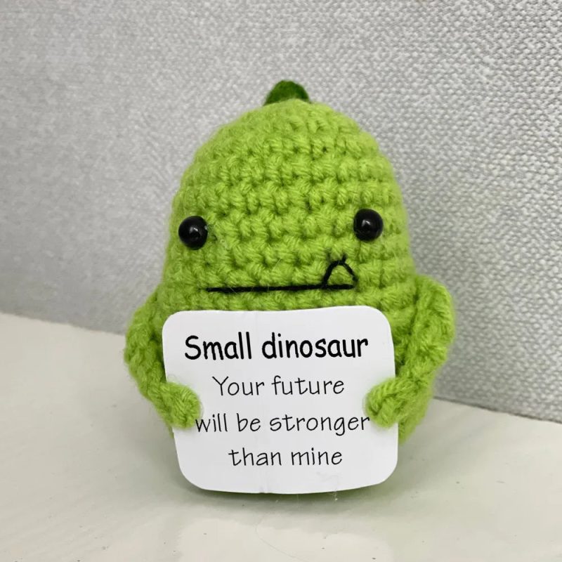 Funny Crochet Positive Energy Shark Doll with Card – Handmade Knitted Flower Bee Ornament - Image 13