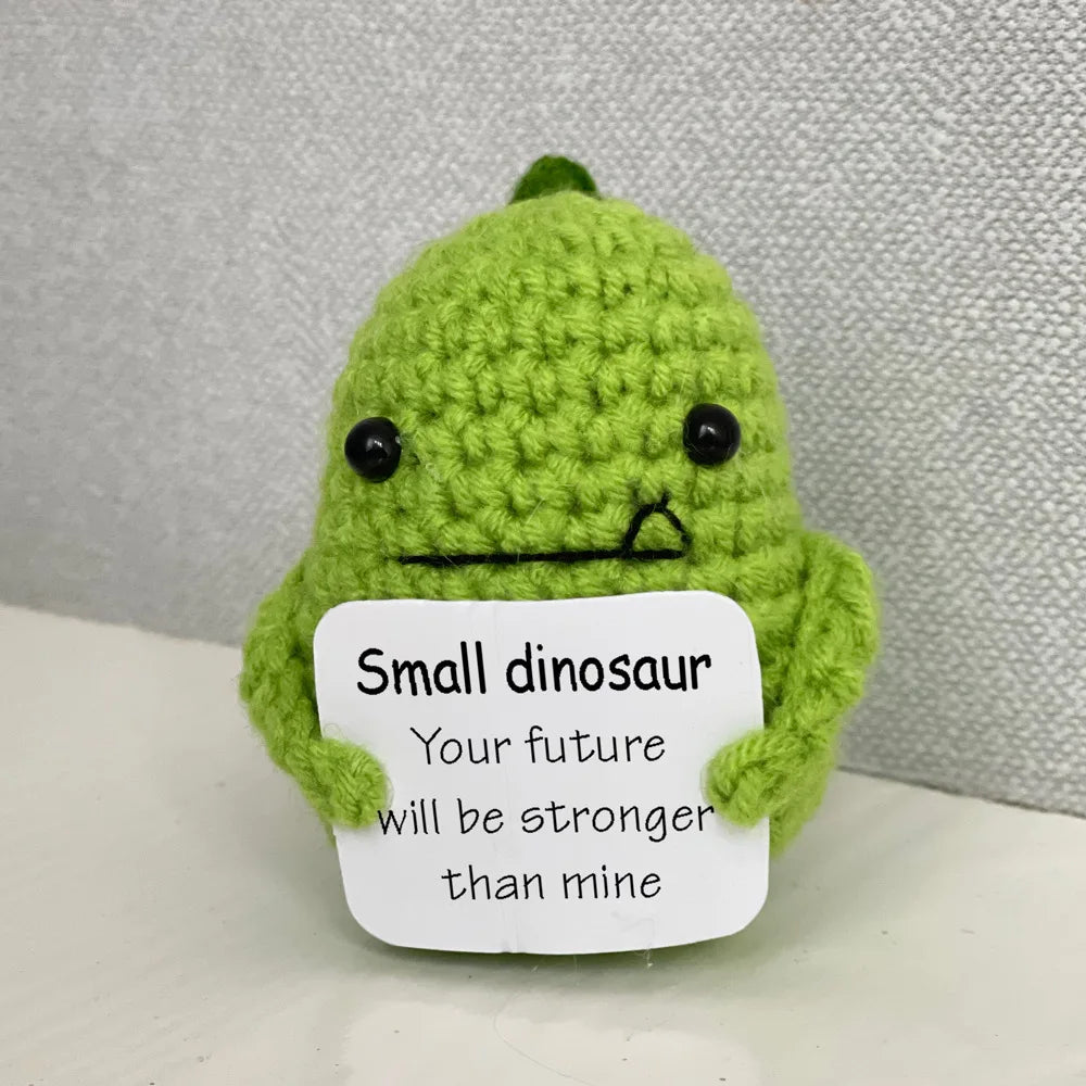 Funny Crochet Positive Energy Shark Doll with Card – Handmade Knitted Flower Bee Ornament - Image 13