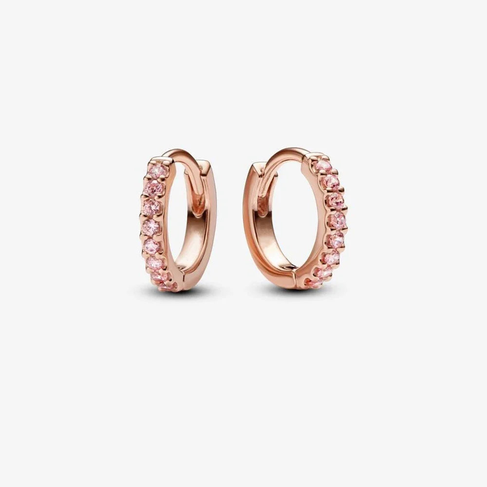 Luxury Original 925 Sterling Silver Chunky Hoop Earrings – Big Heart Circle Zircon Design - Image 31