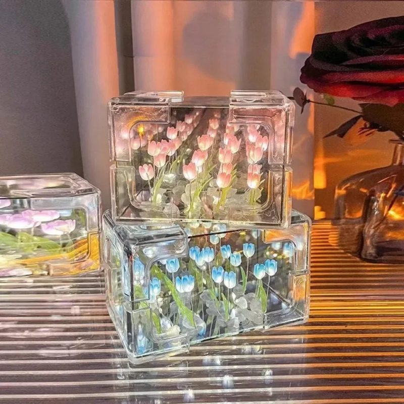 DIY Tulip Flower Sea Cube Night Lamp Kit - Image 2